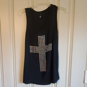 Cross Sleeveless Top with studs